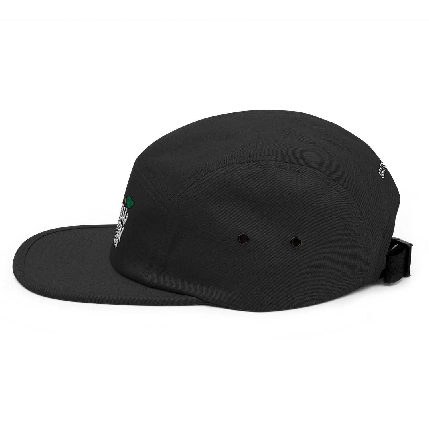 New York Apple Logo Embroidered Black Five Panel Hat Scattered Streetwear