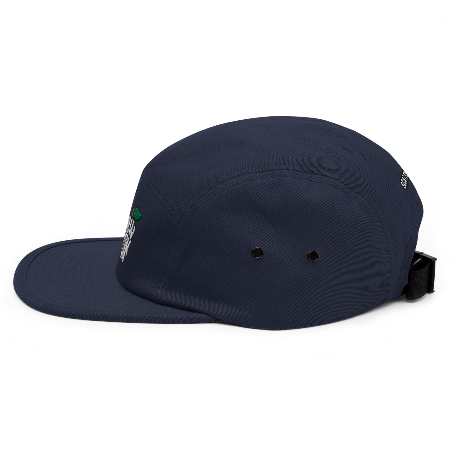 New York Apple Logo Embroidered Navy Blue Five Panel Hat Scattered Streetwear