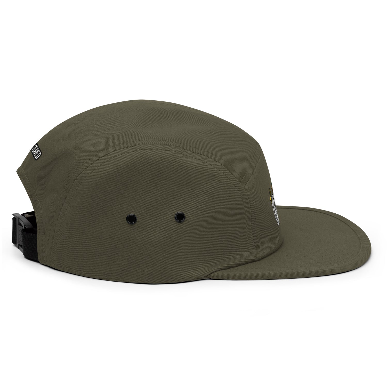 New York Apple Logo Embroidered Olive Five Panel Hat Scattered Streetwear