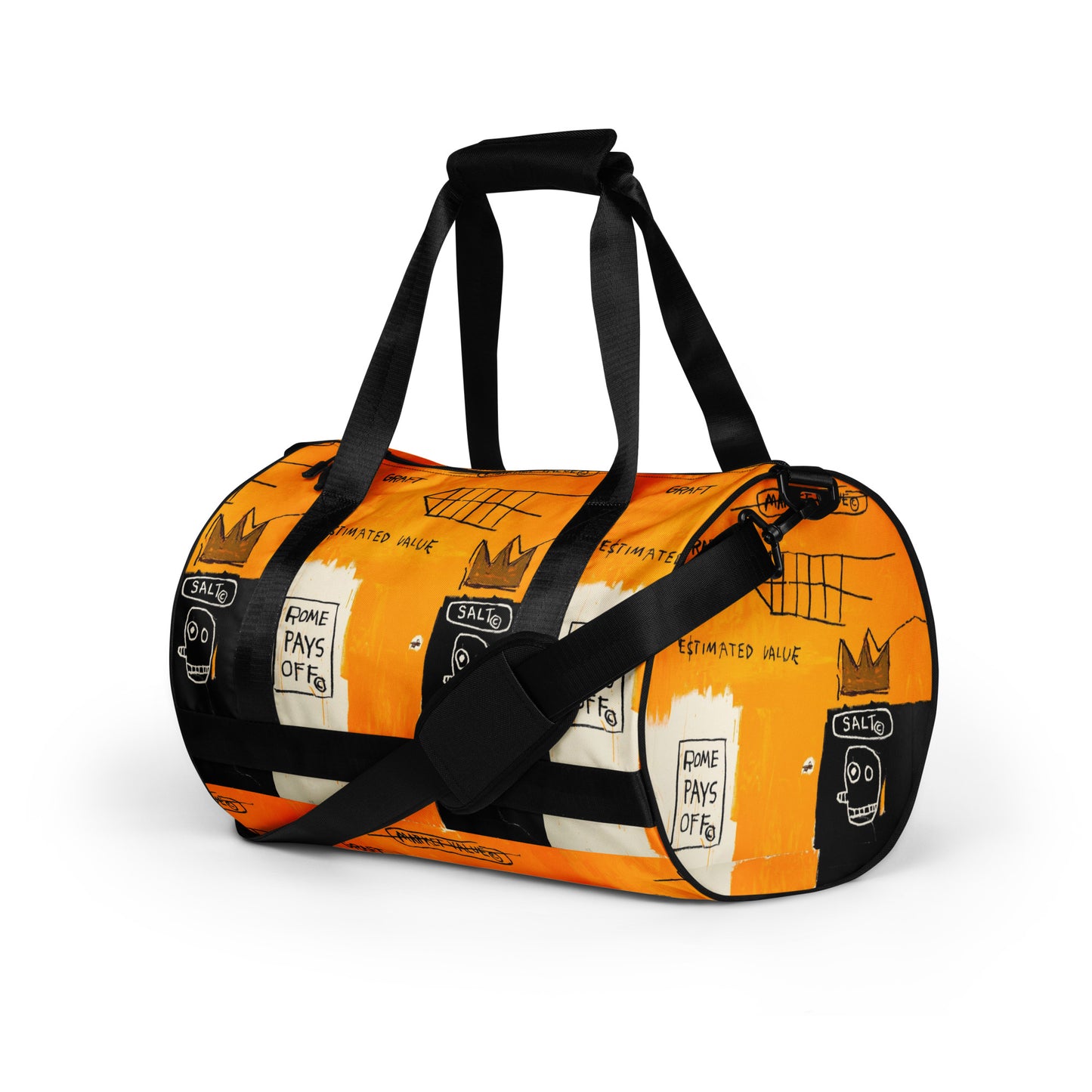 Jean-Michel Basquiat "Rome Pays Off" Artwork Gym Bag