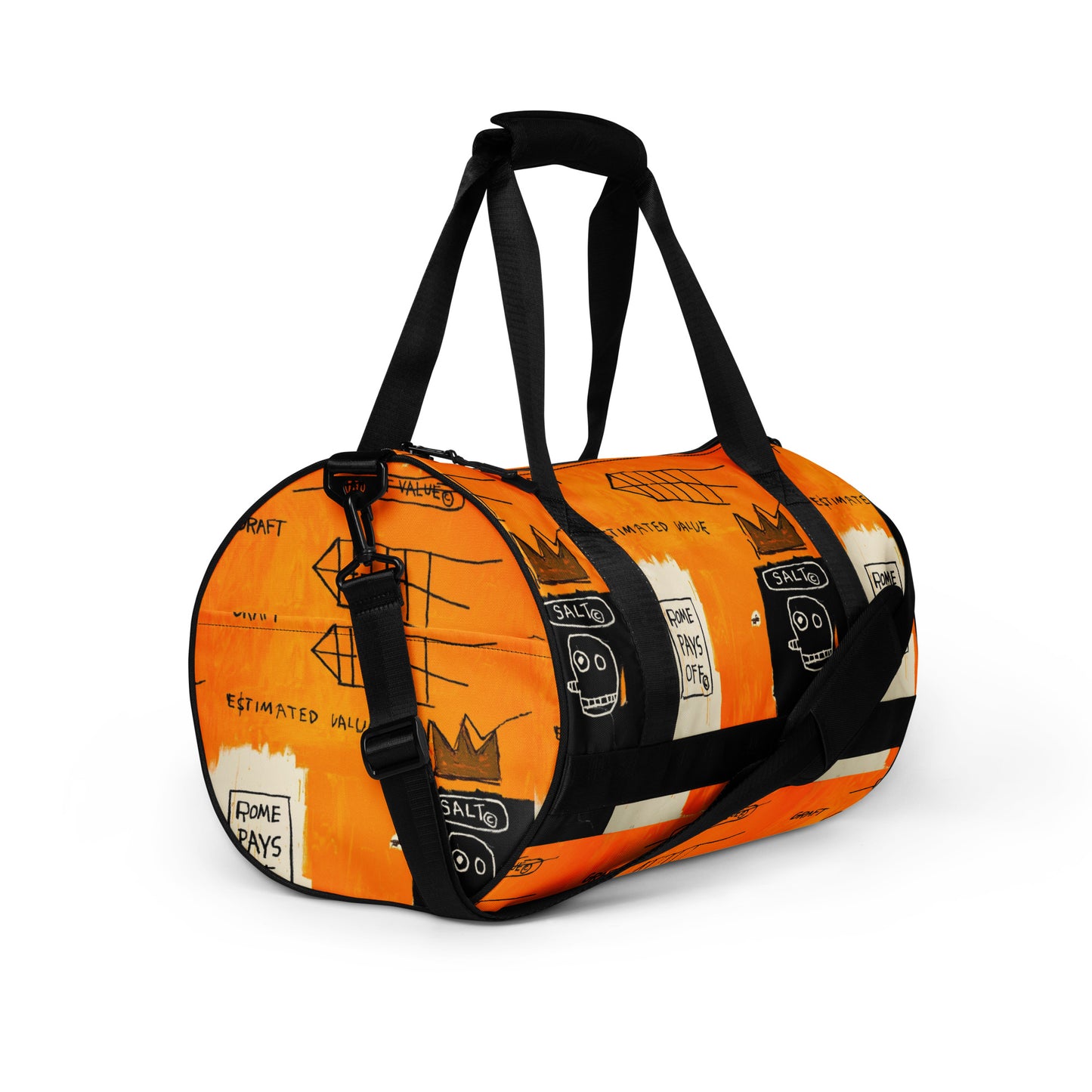 Jean-Michel Basquiat "Rome Pays Off" Artwork Gym Bag