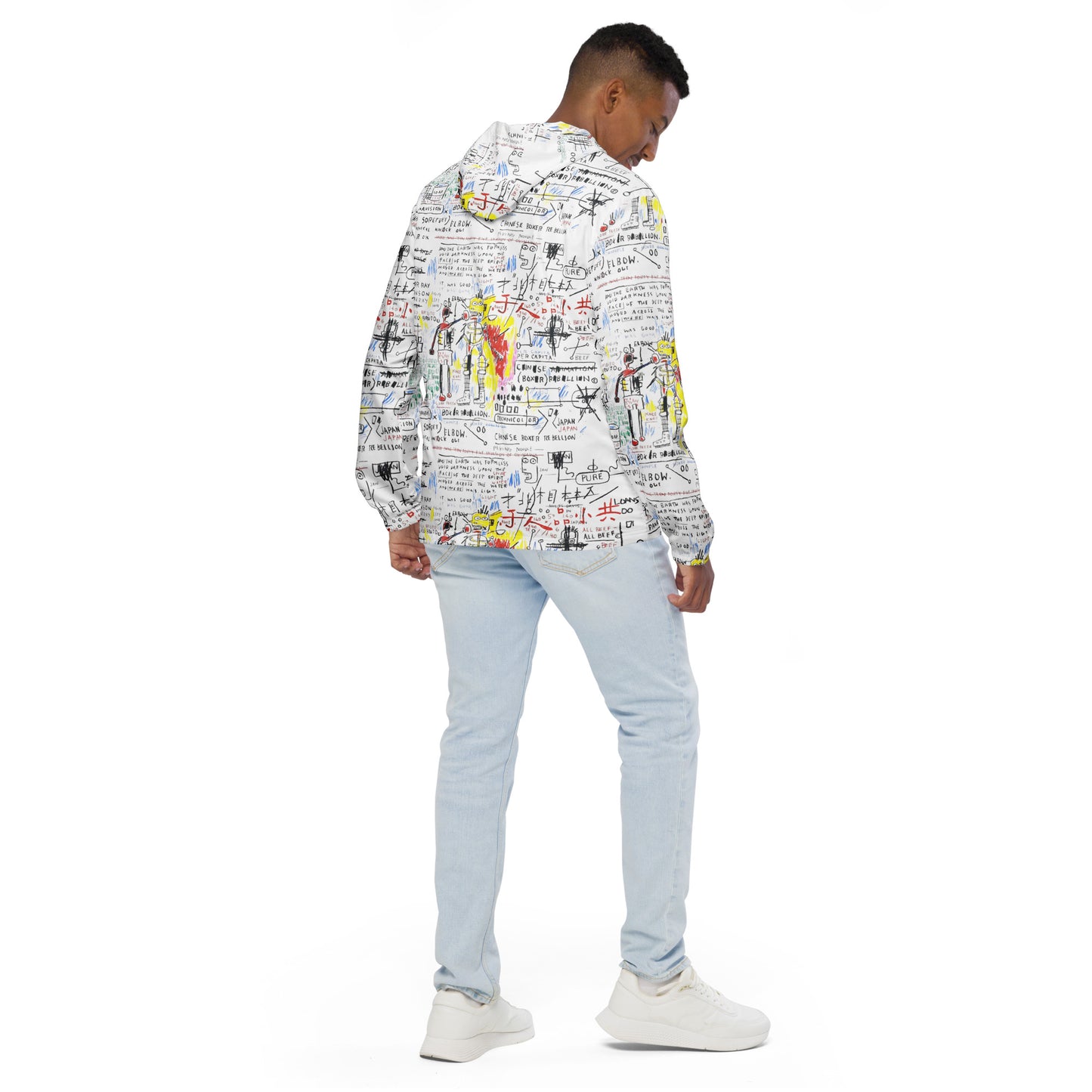 Jean-Michel Basquiat "Boxer Rebellion" Artwork Printed Premium Windbreaker Jacket Scattered