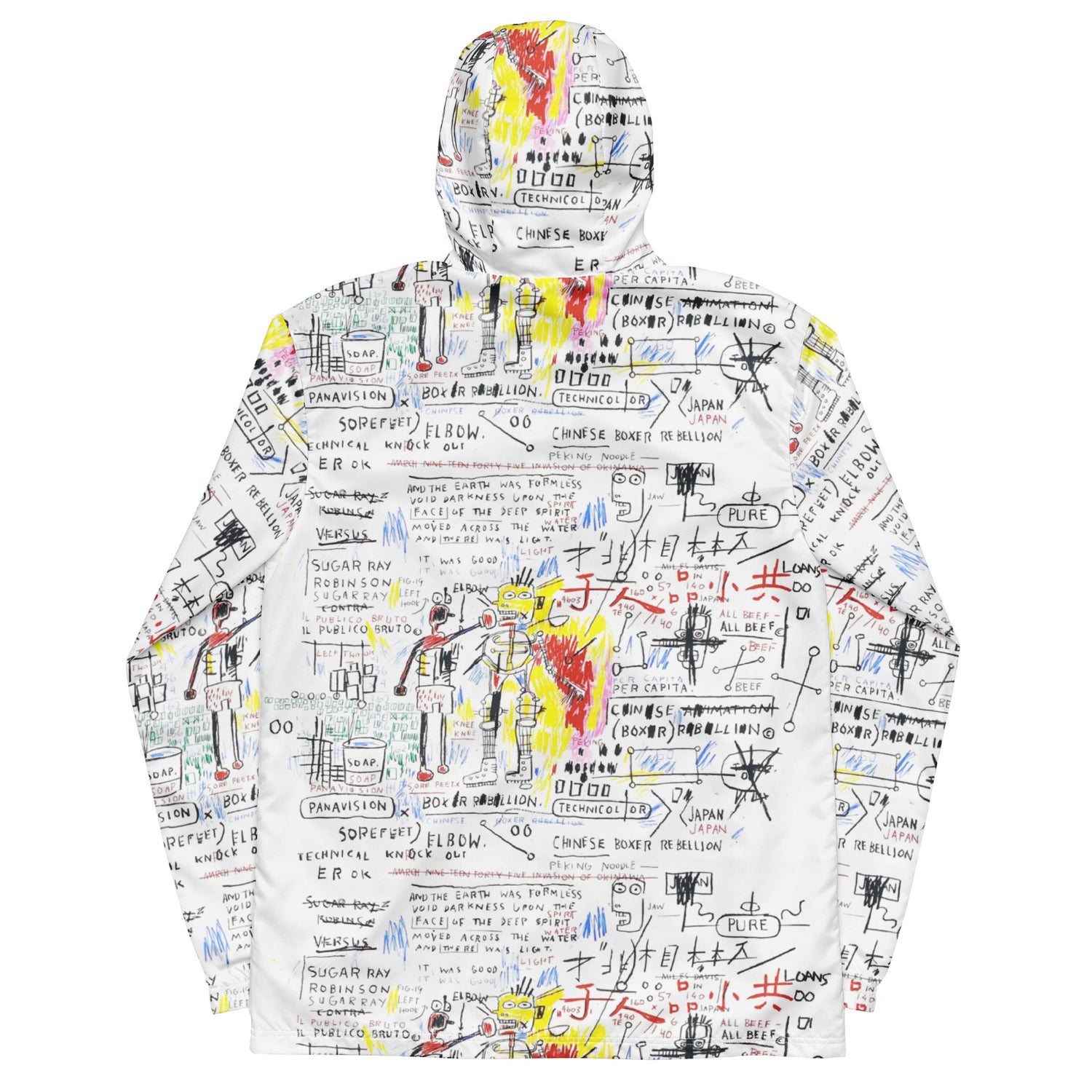 Jean-Michel Basquiat "Boxer Rebellion" Artwork Printed Premium Windbreaker Jacket Scattered