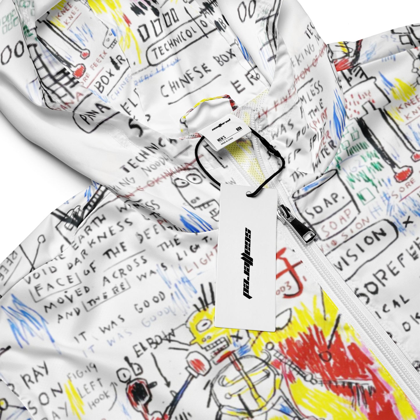 Jean-Michel Basquiat "Boxer Rebellion" Artwork Printed Premium Windbreaker Jacket Scattered