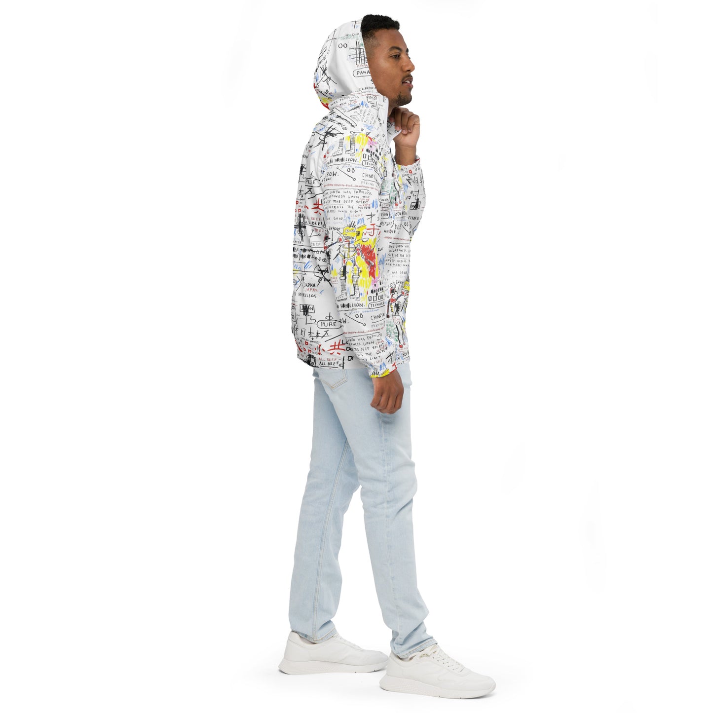 Jean-Michel Basquiat "Boxer Rebellion" Artwork Printed Premium Windbreaker Jacket Scattered