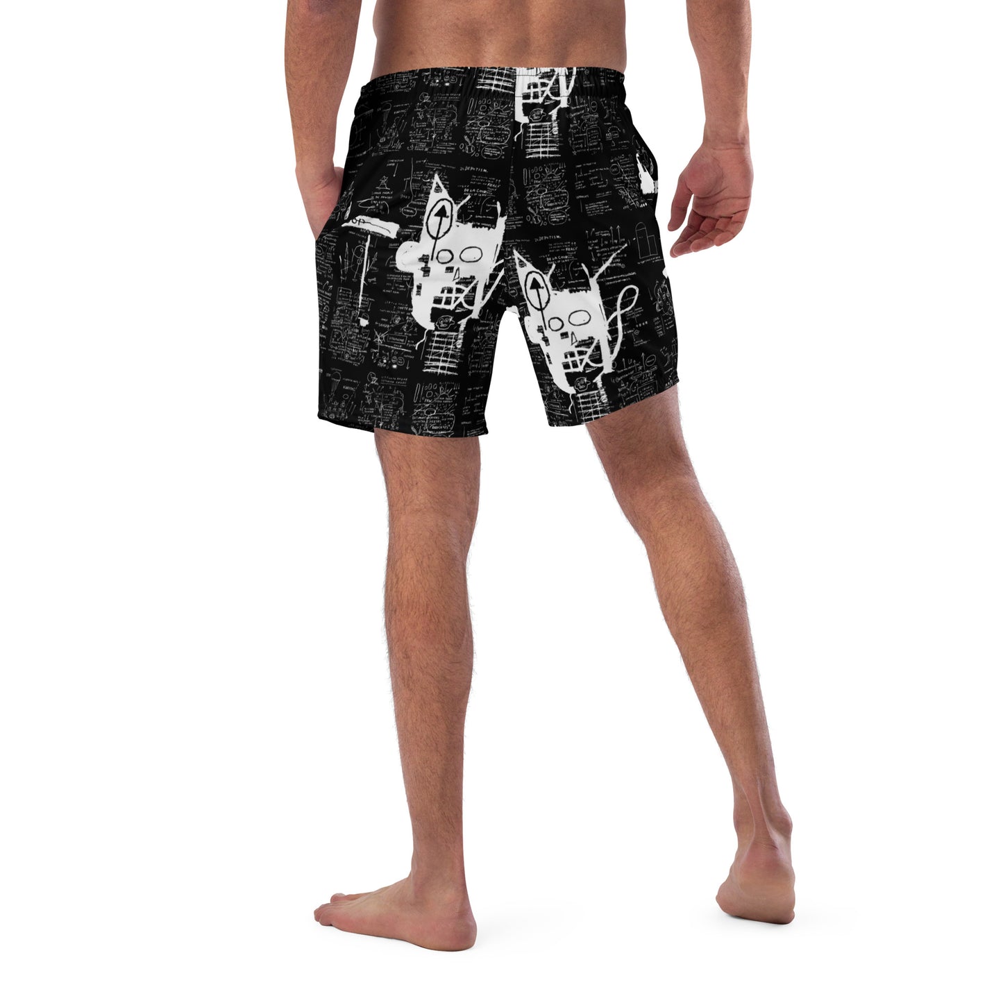 Jean-Michel Basquiat "Untitled" Artwork Printed Swim Trunk Shorts