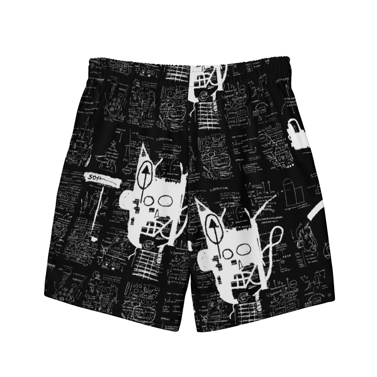 Jean-Michel Basquiat "Untitled" Artwork Printed Swim Trunk Shorts
