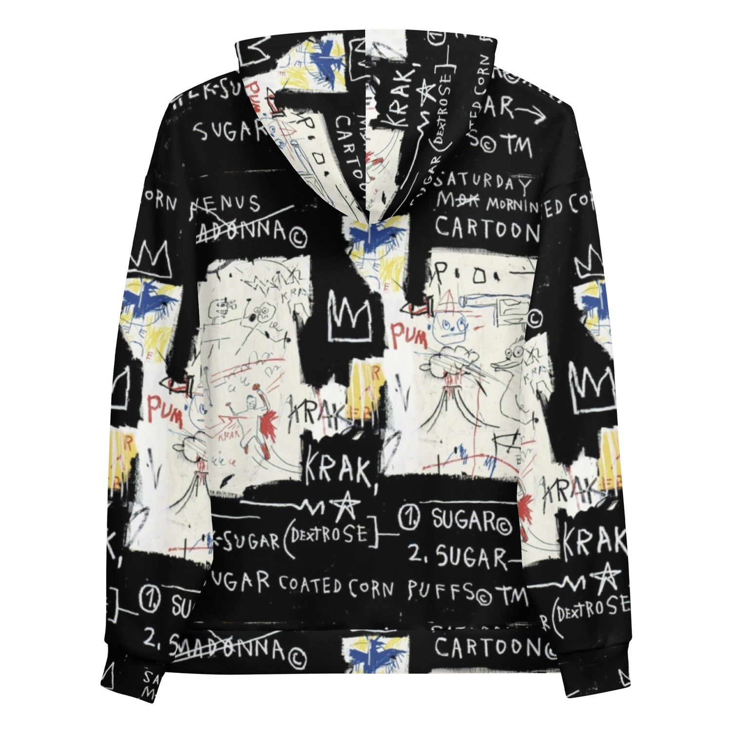 Jean-Michel Basquiat "A Panel of Experts" Artwork All Over Printed Black and White Sweatshirt Hoodie Scattered Streetwear