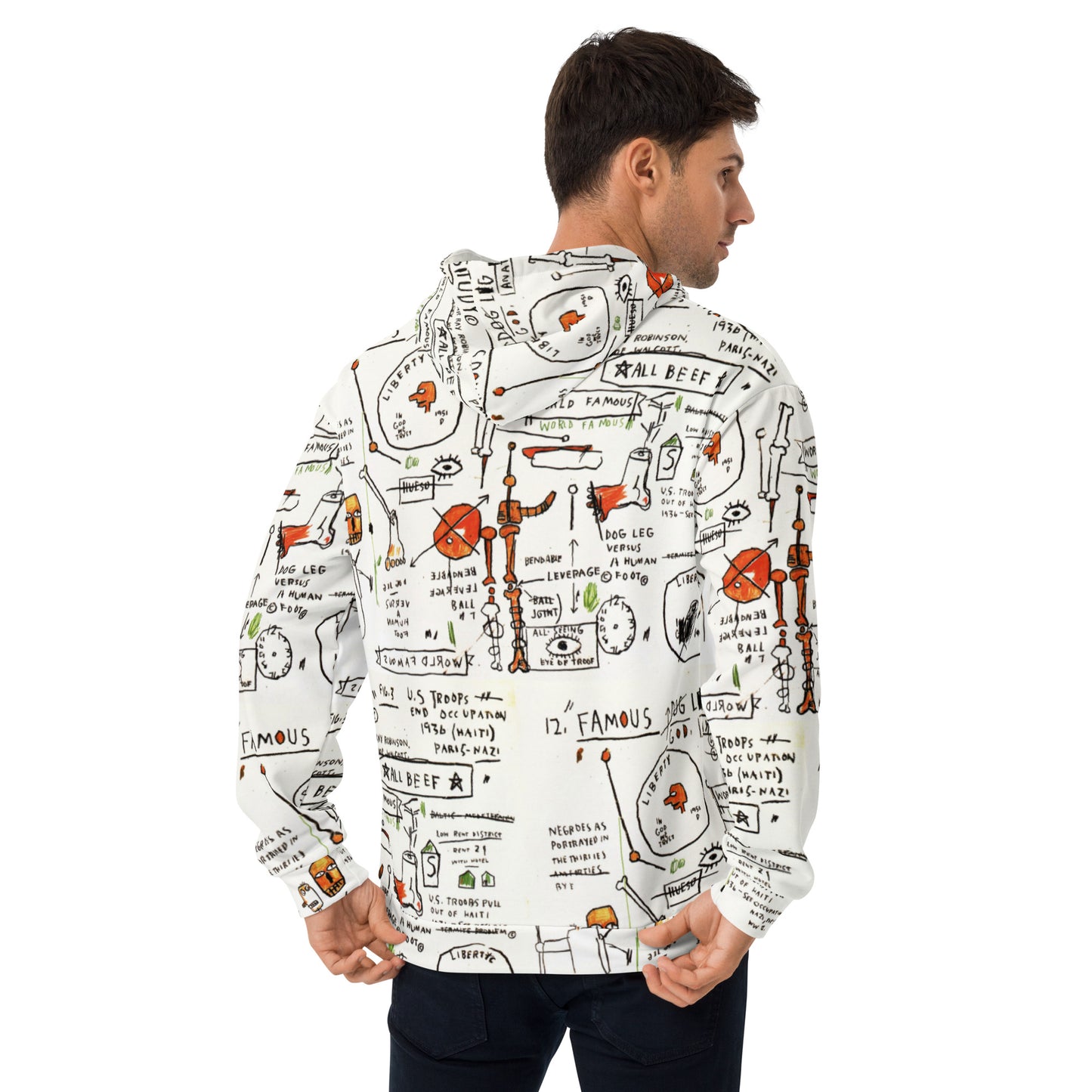 Jean-Michel Basquiat "Dog Leg Study" Artwork Printed Sweatshirt Hoodie