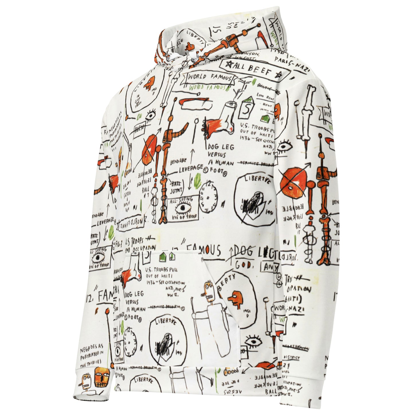 Jean-Michel Basquiat "Dog Leg Study" Artwork Printed Sweatshirt Hoodie