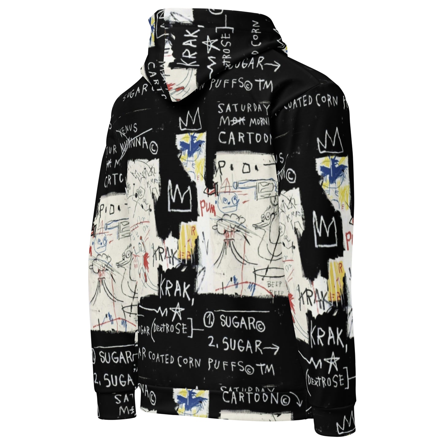 Jean-Michel Basquiat "A Panel of Experts" Artwork All Over Printed Black and White Sweatshirt Hoodie Scattered Streetwear