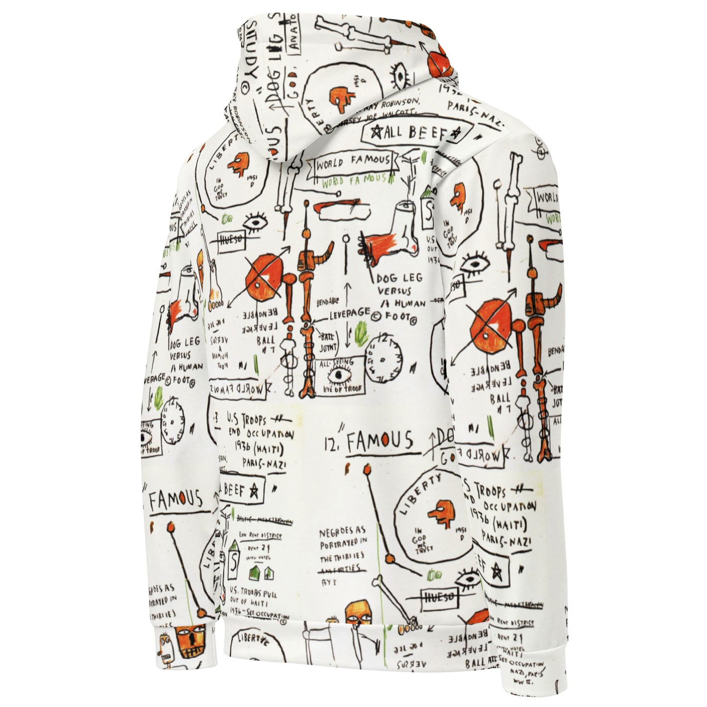 Jean-Michel Basquiat "Dog Leg Study" Artwork Printed Sweatshirt Hoodie