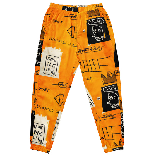 Jean-Michel Basquiat "Rome Pays Off" Artwork Printed Premium Streetwear Track Pants Scattered