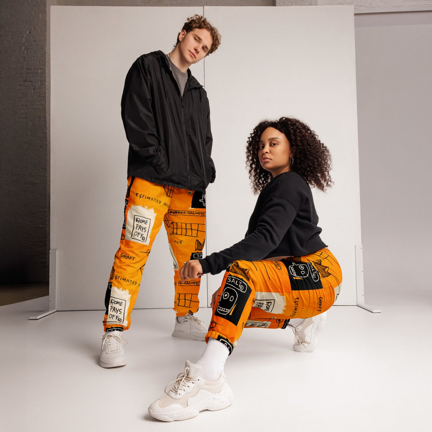 Jean-Michel Basquiat "Rome Pays Off" Artwork Printed Premium Streetwear Track Pants