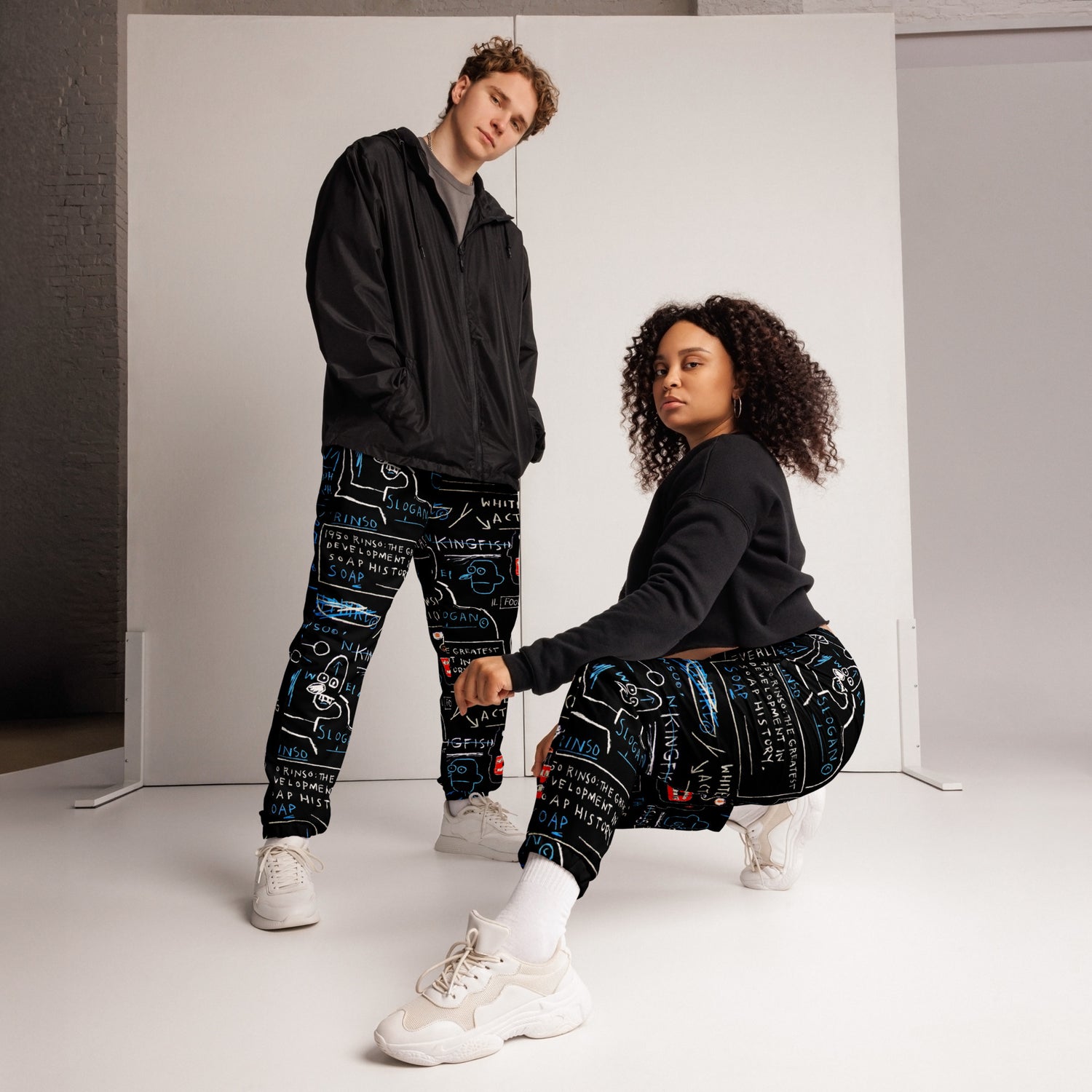 Jean-Michel Basquiat "Rinso" Artwork Printed Premium Track Pants Scattered