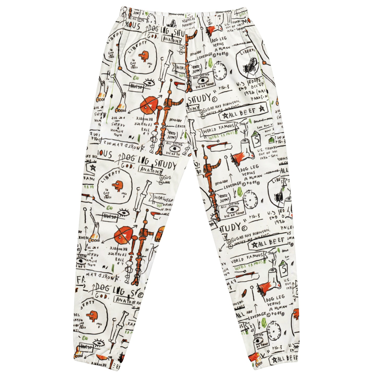 Jean-Michel Basquiat "Dog Leg Study" Artwork Printed Premium Track Pants Scattered