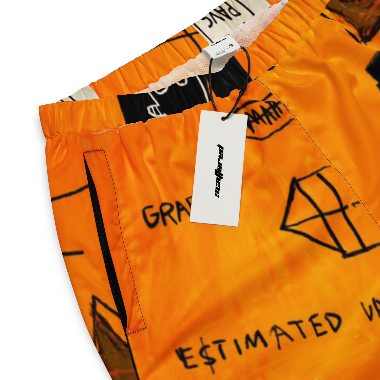 Jean-Michel Basquiat "Rome Pays Off" Artwork Printed Premium Streetwear Track Pants Scattered