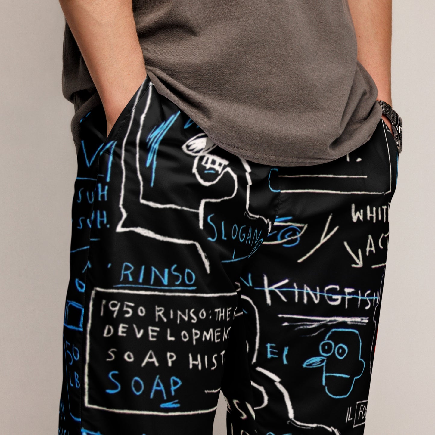 Jean-Michel Basquiat "Rinso" Artwork Printed Premium Track Pants Scattered