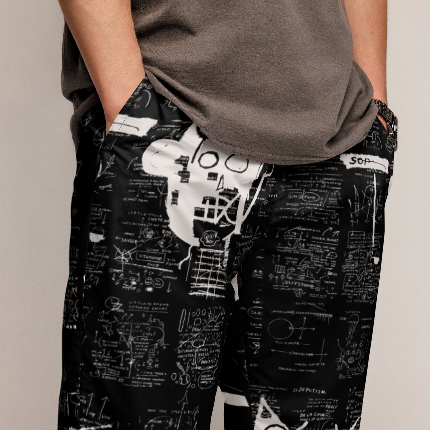 Jean-Michel Basquiat "Untitled" Artwork Printed Premium Track Pants Scattered