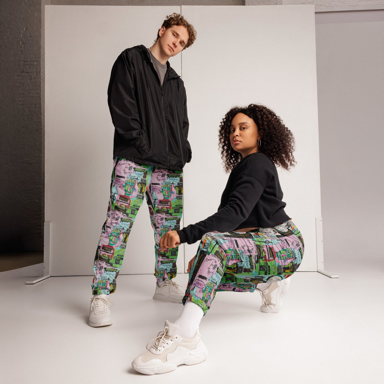 Jean-Michel Basquiat "In Italian" Artwork Printed Premium Track Pants Scattered