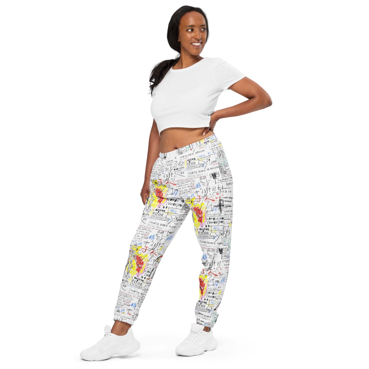 Jean-Michel Basquiat "Boxer Rebellion" Artwork Printed Premium Track Pants Scattered