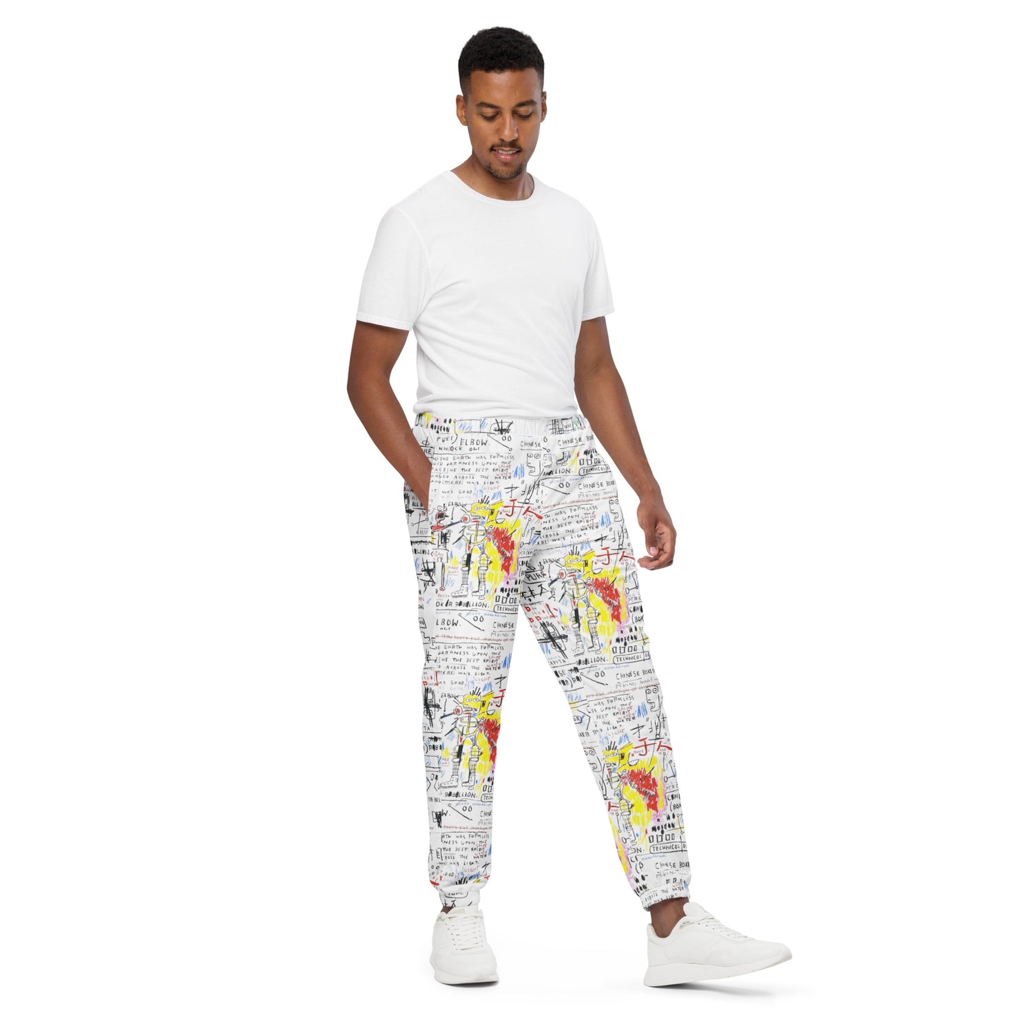 Jean-Michel Basquiat "Boxer Rebellion" Artwork Printed Premium Track Pants Scattered