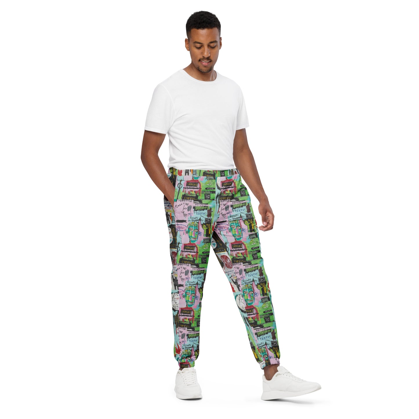 Jean-Michel Basquiat "In Italian" Artwork Printed Premium Track Pants Scattered