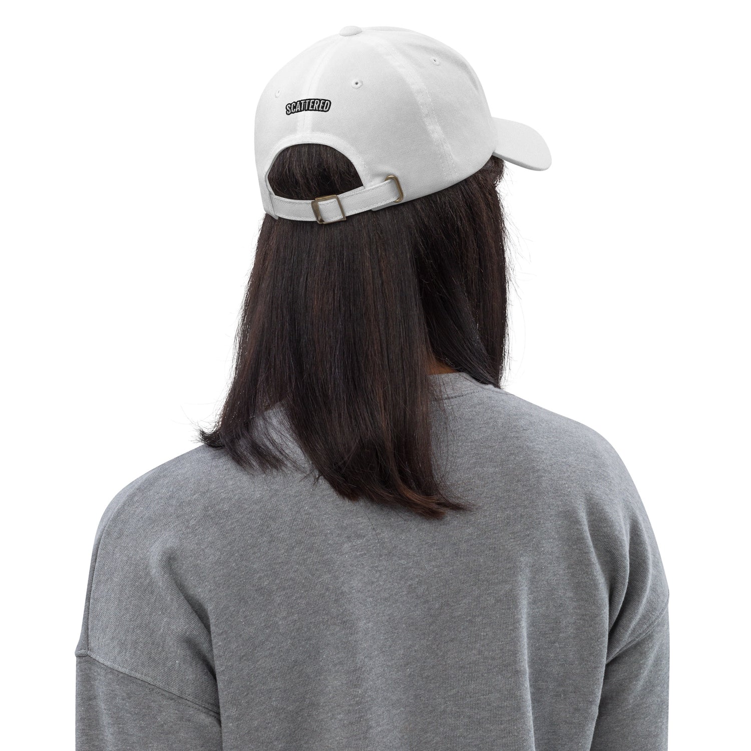 New York Apple Logo Embroidered White Dad Hat Scattered Streetwear