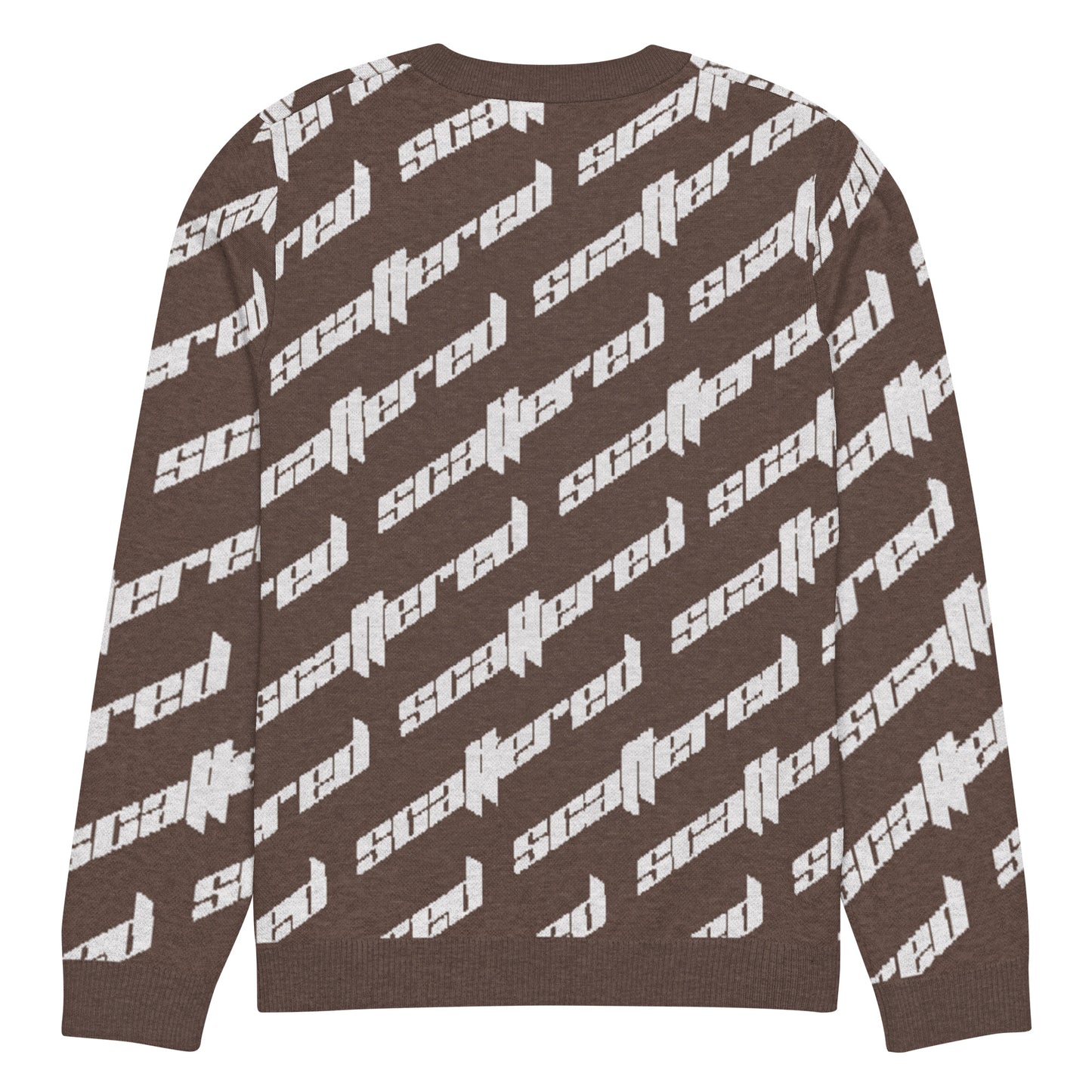 Brown Scattered Logo Knitted Crewneck Sweater