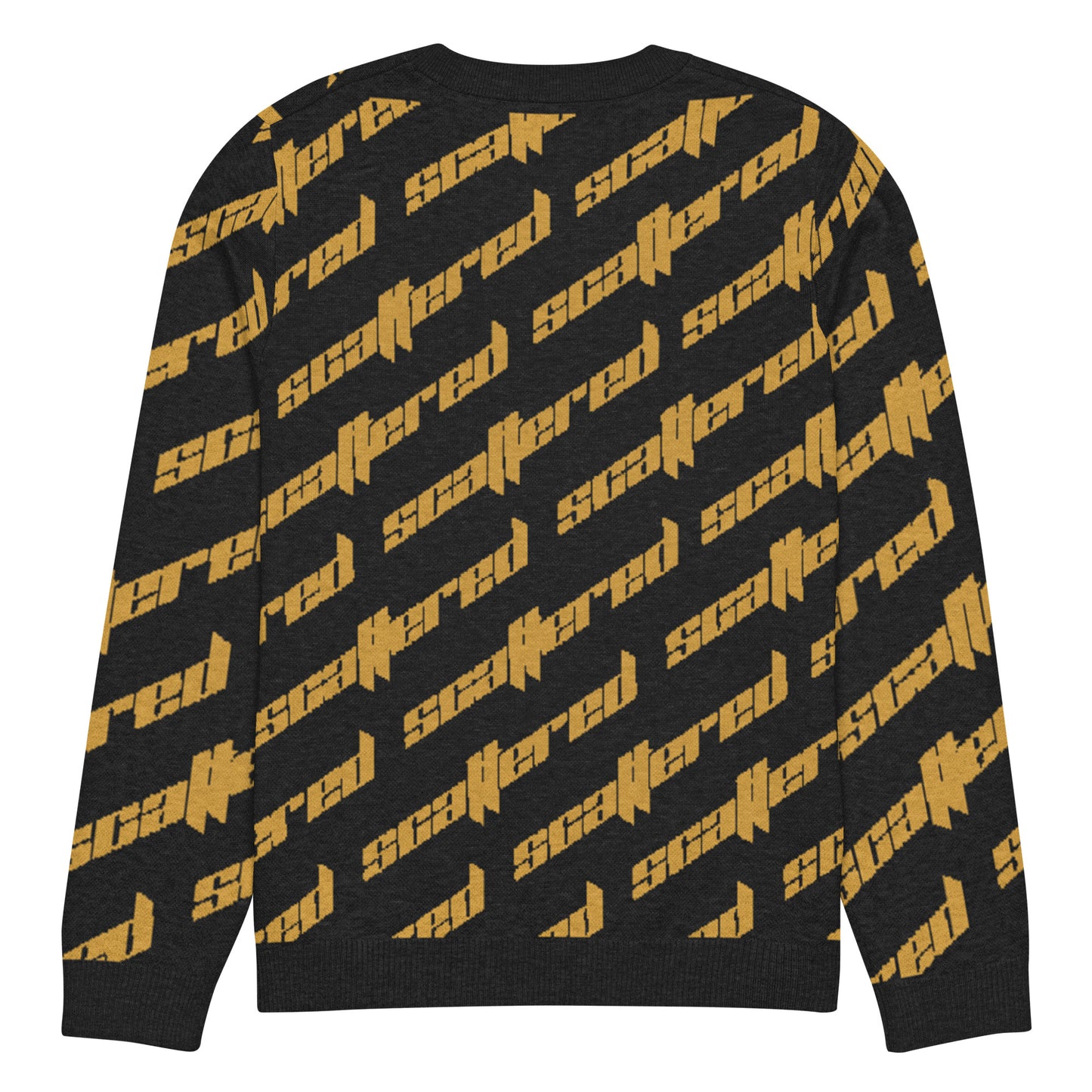 Black/Yellow Scattered Logo Knitted Crewneck Sweater