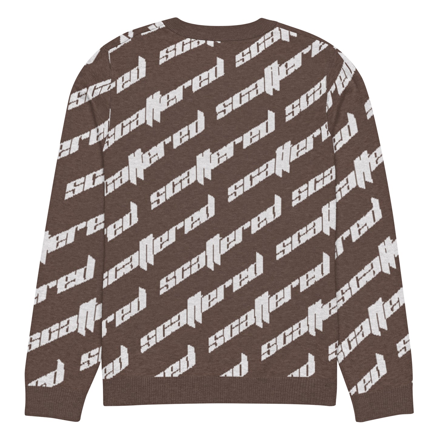 Brown Scattered Logo Knitted Crewneck Sweater