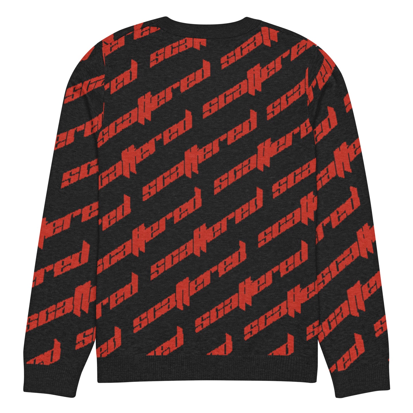 Black/Red Scattered Logo Knitted Crewneck Sweater