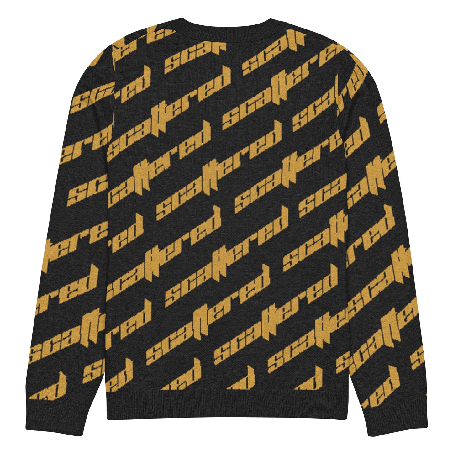 Black/Yellow Scattered Logo Knitted Crewneck Sweater