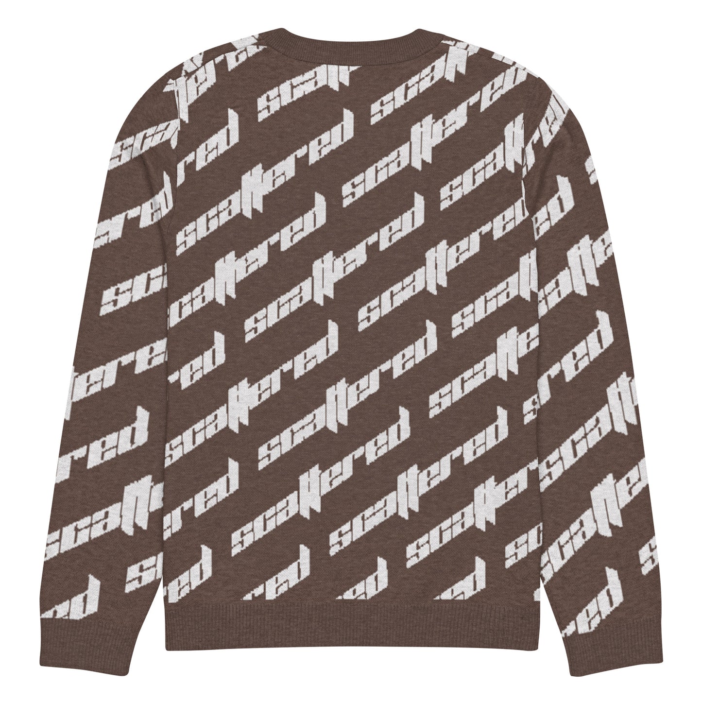 Brown Scattered Logo Knitted Crewneck Sweater