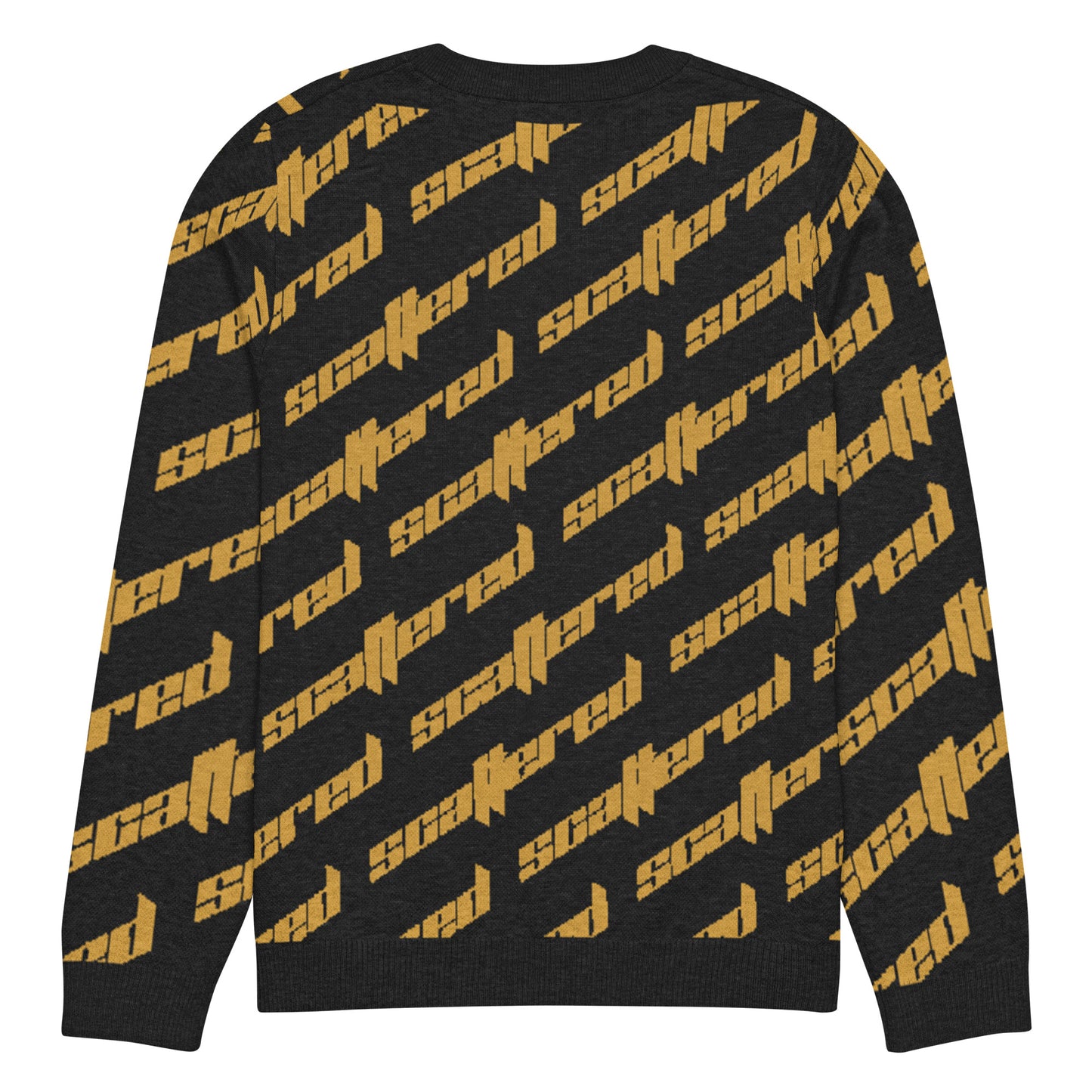 Black/Yellow Scattered Logo Knitted Crewneck Sweater