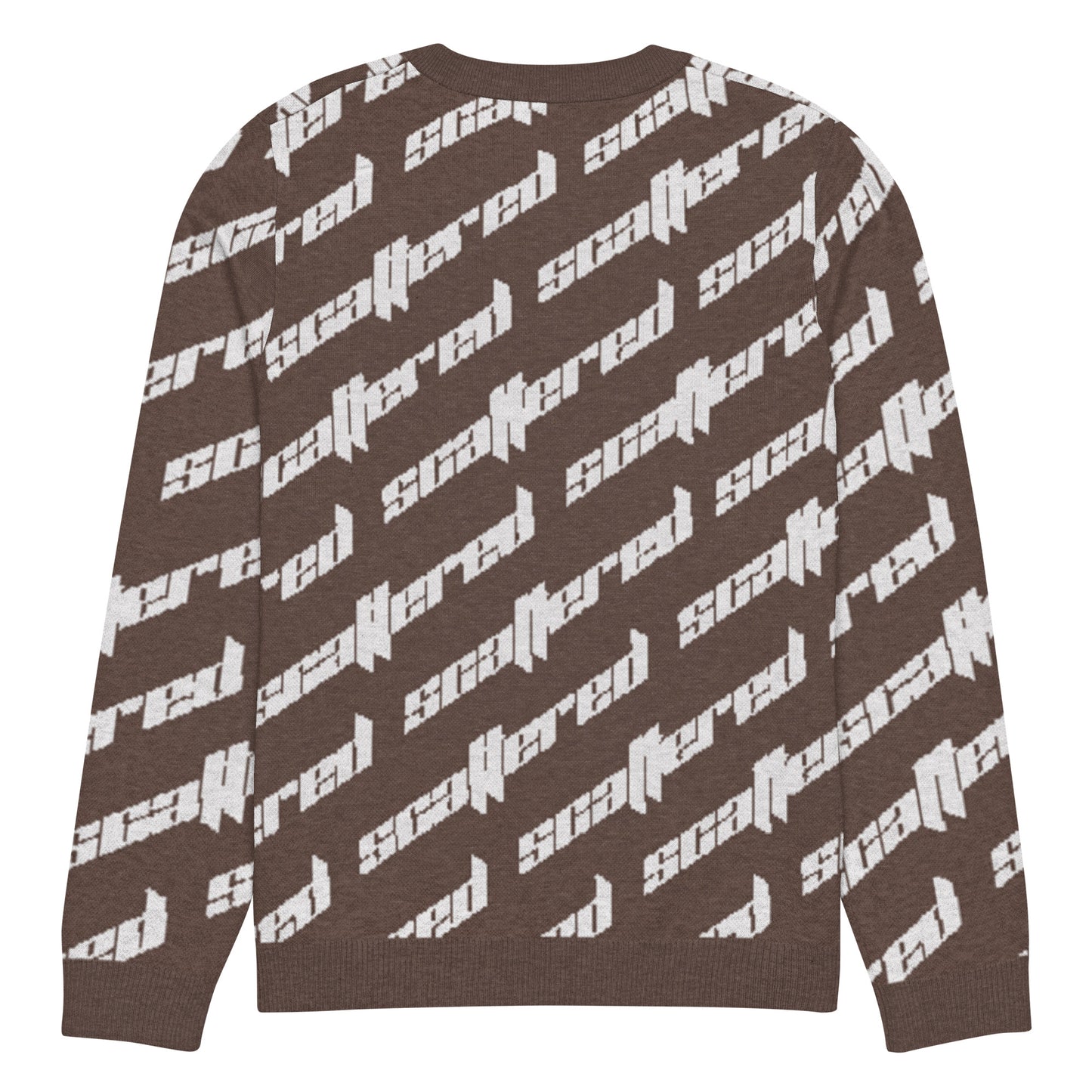 Brown Scattered Logo Knitted Crewneck Sweater