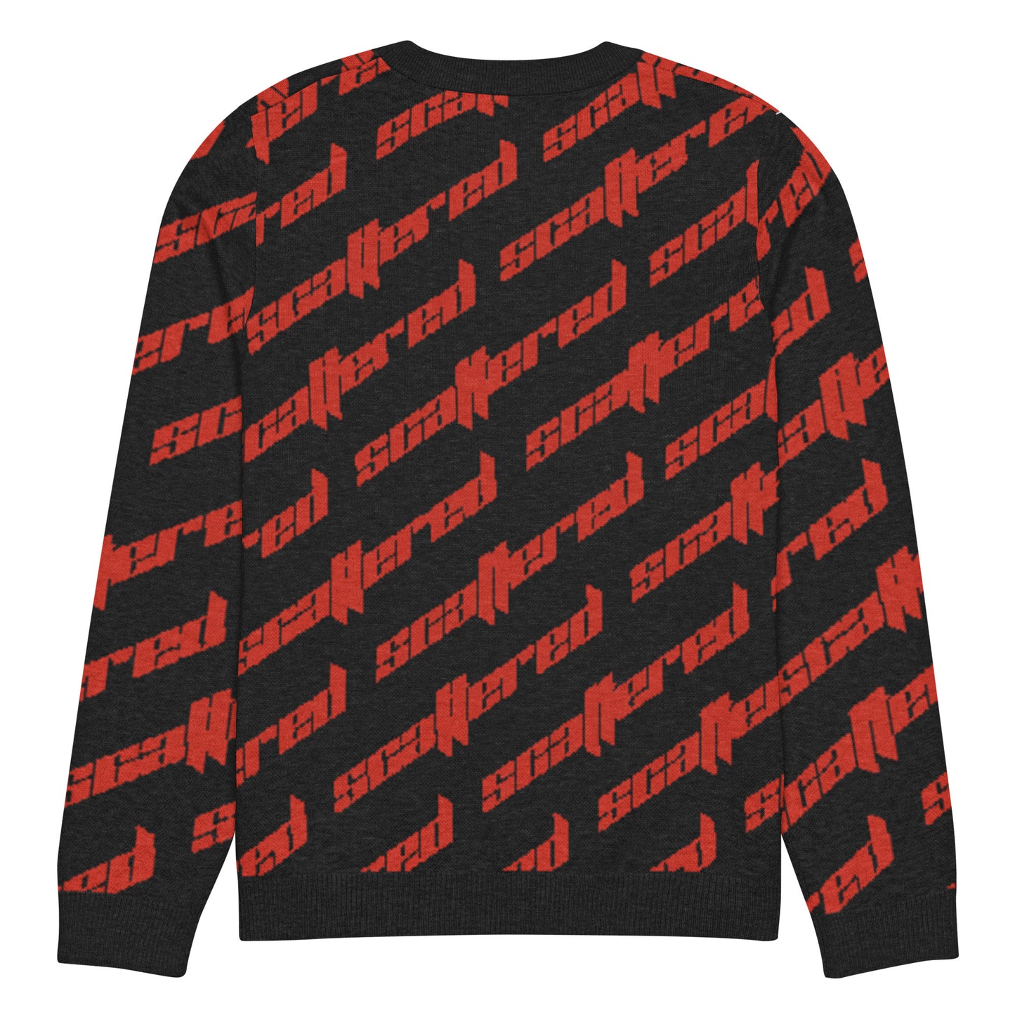 Black/Red Scattered Logo Knitted Crewneck Sweater