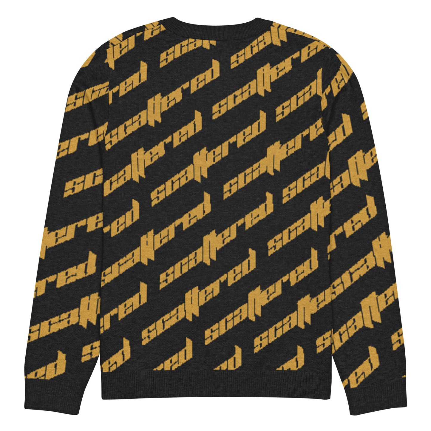 Black/Yellow Scattered Logo Knitted Crewneck Sweater