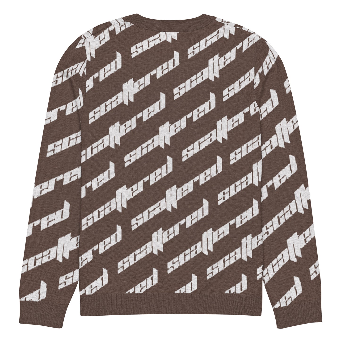 Brown Scattered Logo Knitted Crewneck Sweater