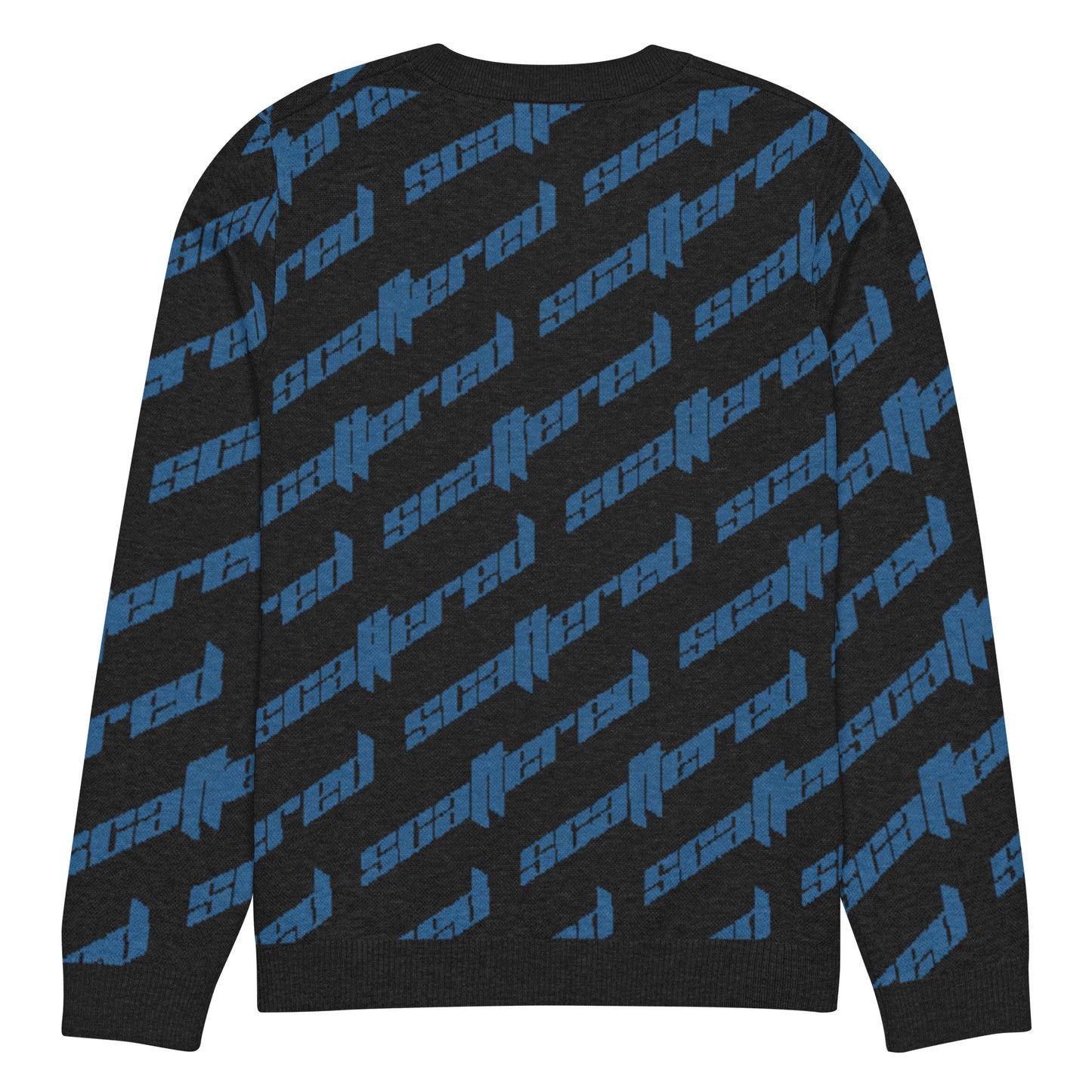 Black/Blue Scattered Logo Knitted Crewneck Sweater