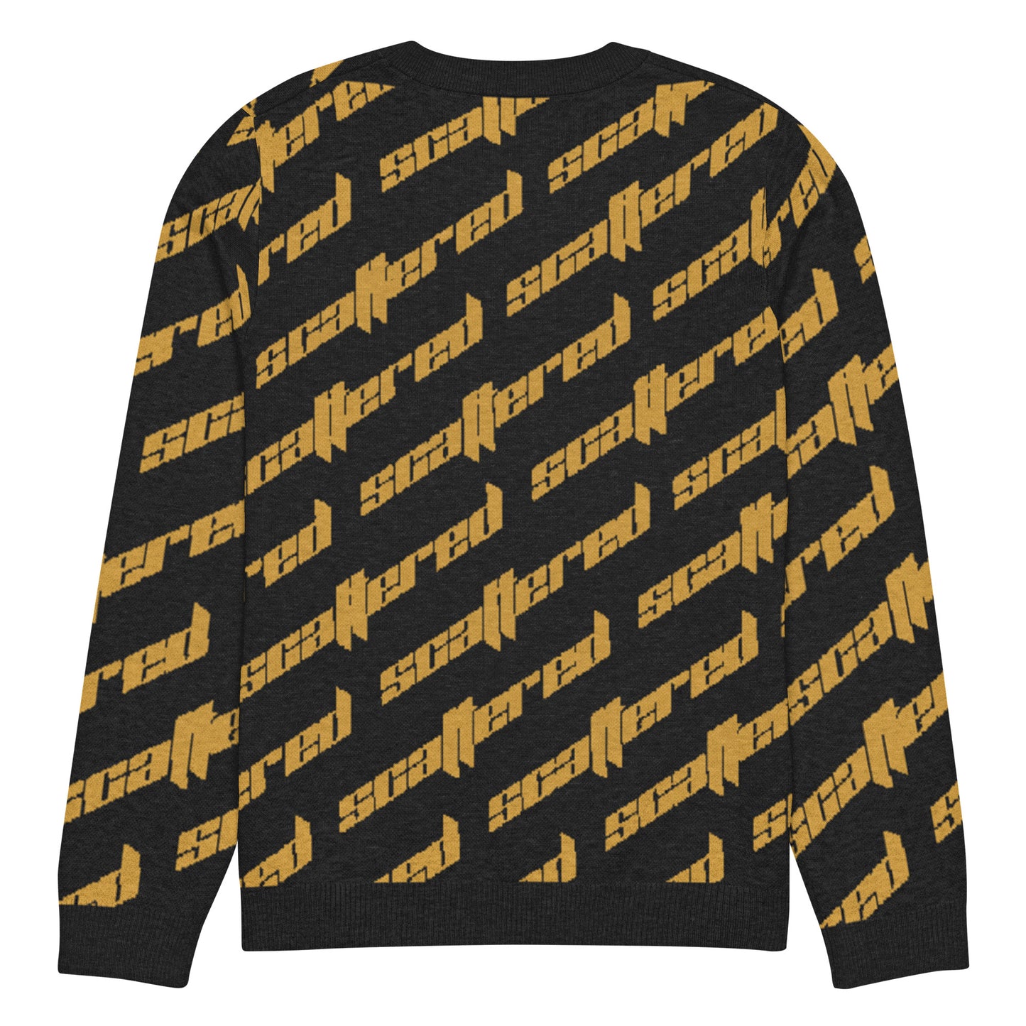 Black/Yellow Scattered Logo Knitted Crewneck Sweater