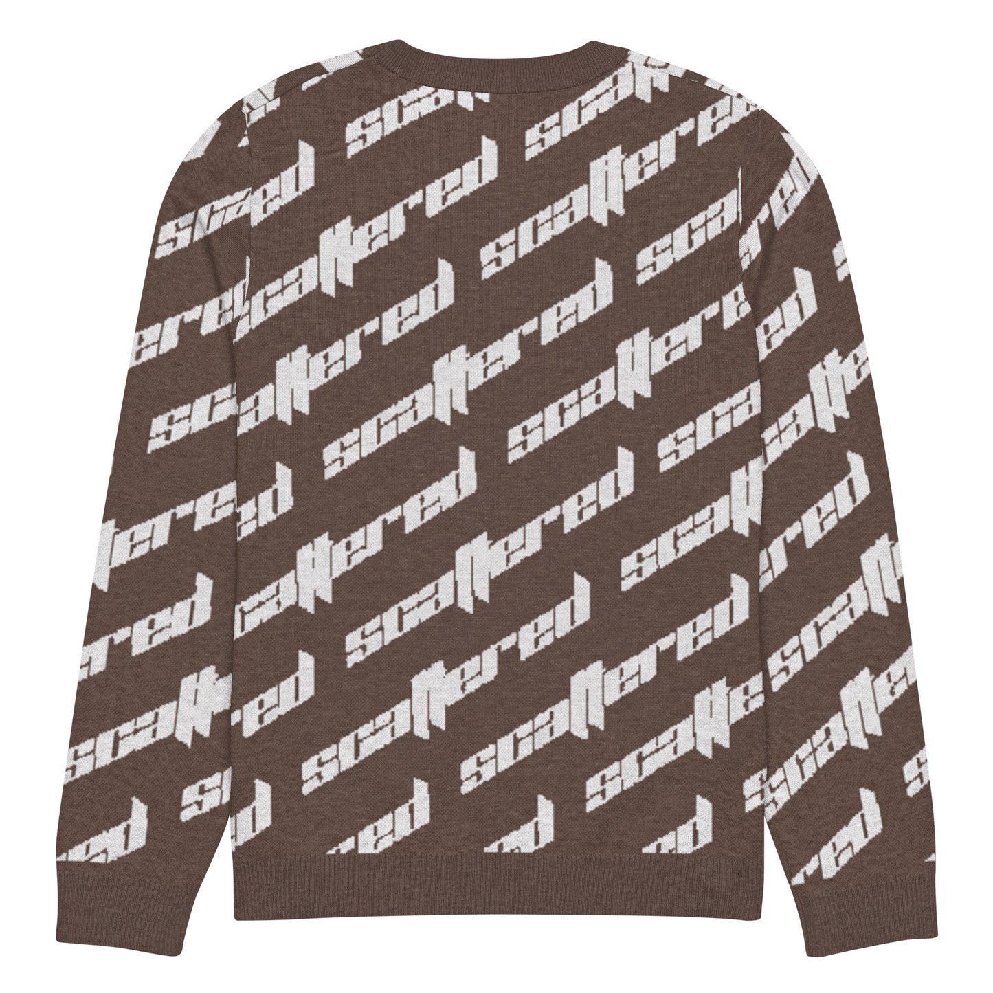 Brown Scattered Logo Knitted Crewneck Sweater