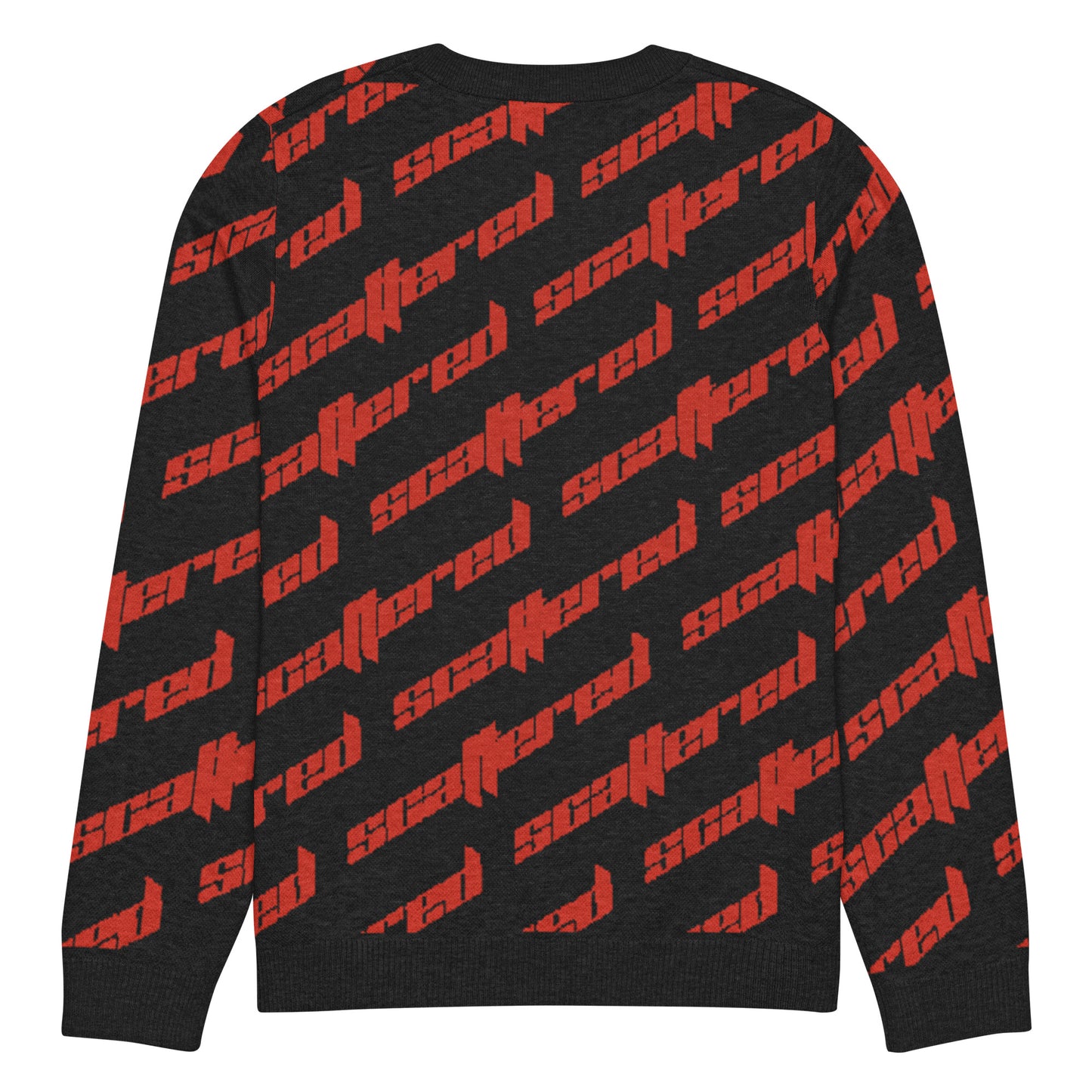 Black/Red Scattered Logo Knitted Crewneck Sweater