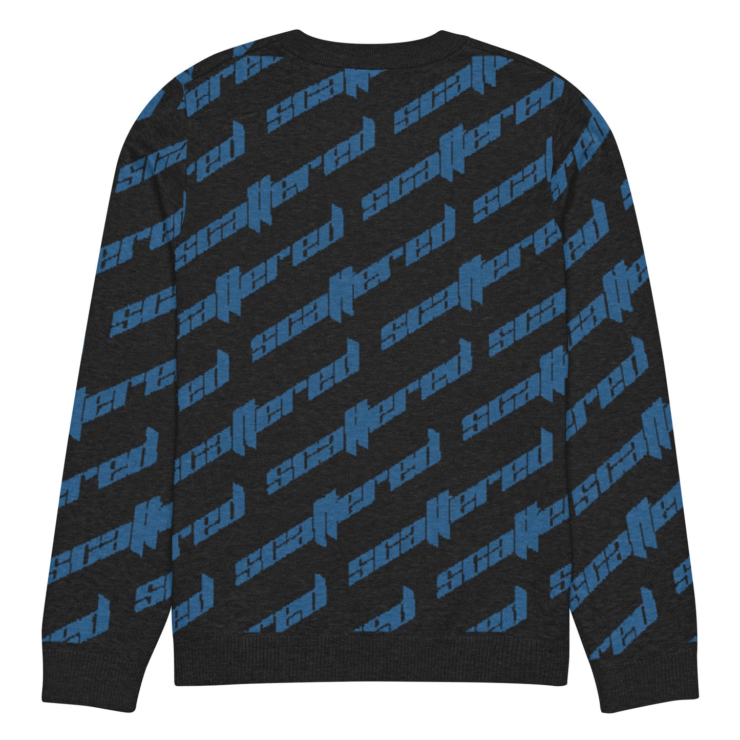 Black/Blue Scattered Logo Knitted Crewneck Sweater