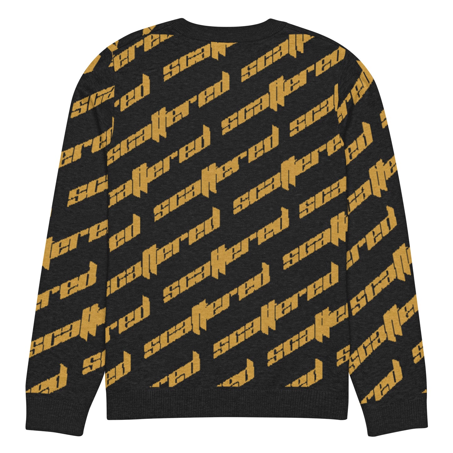 Black/Yellow Scattered Logo Knitted Crewneck Sweater