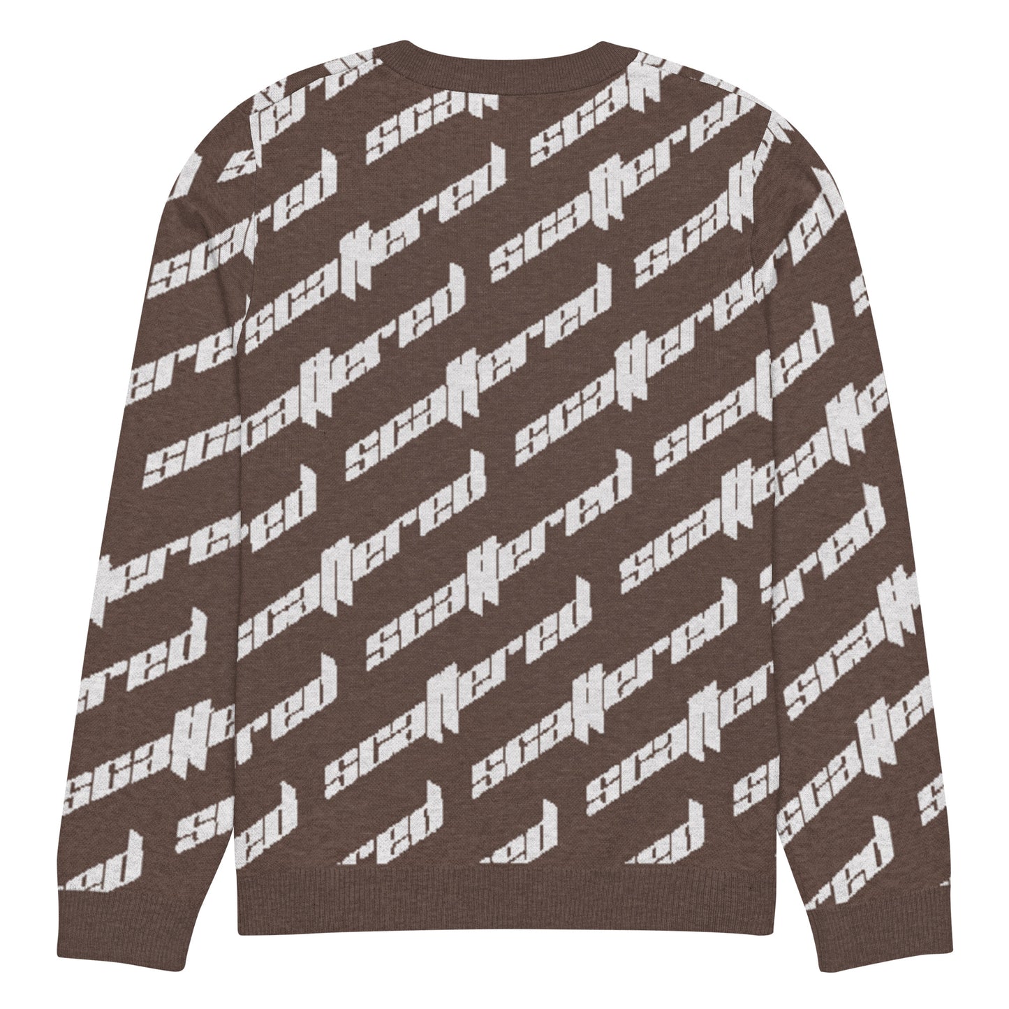 Brown Scattered Logo Knitted Crewneck Sweater