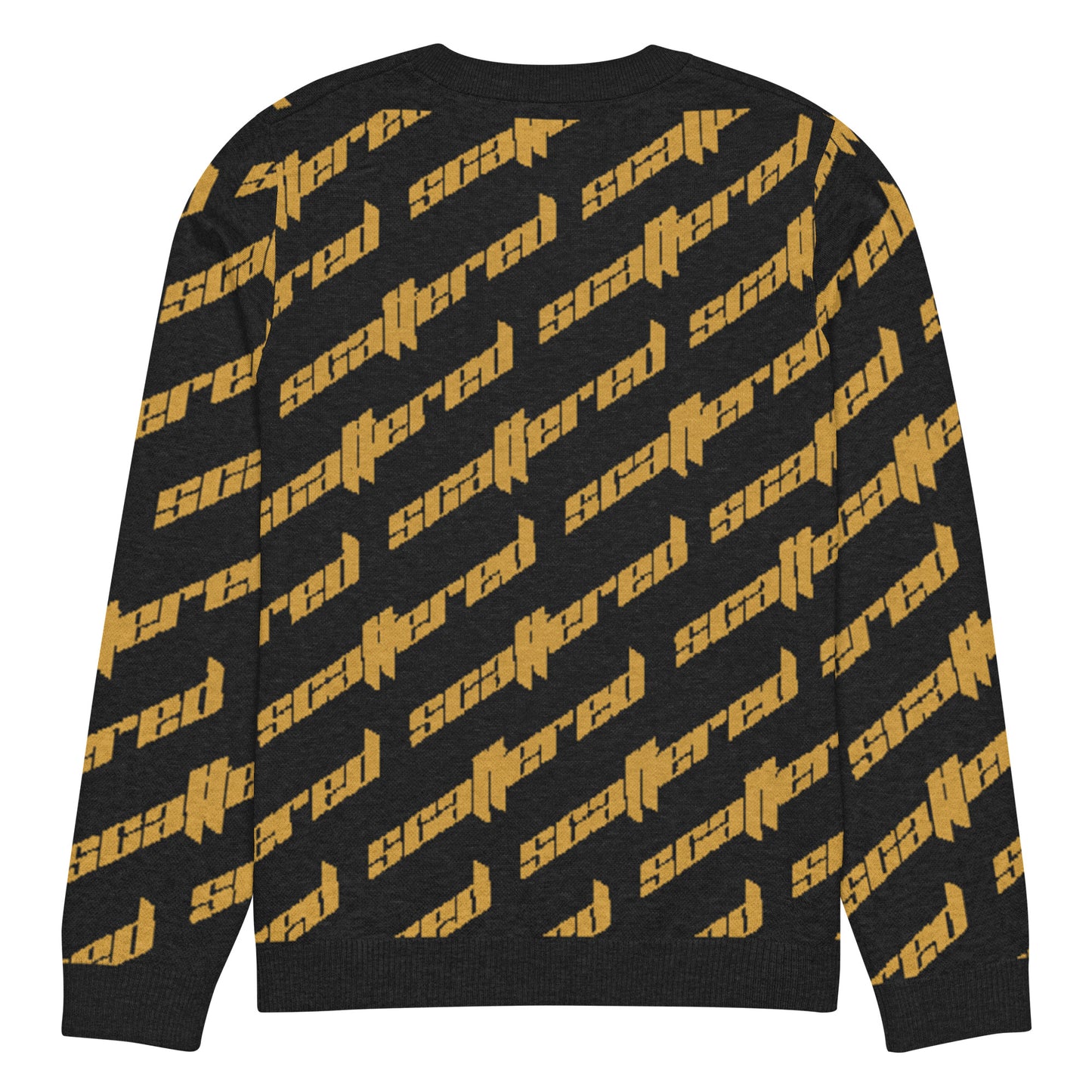 Black/Yellow Scattered Logo Knitted Crewneck Sweater