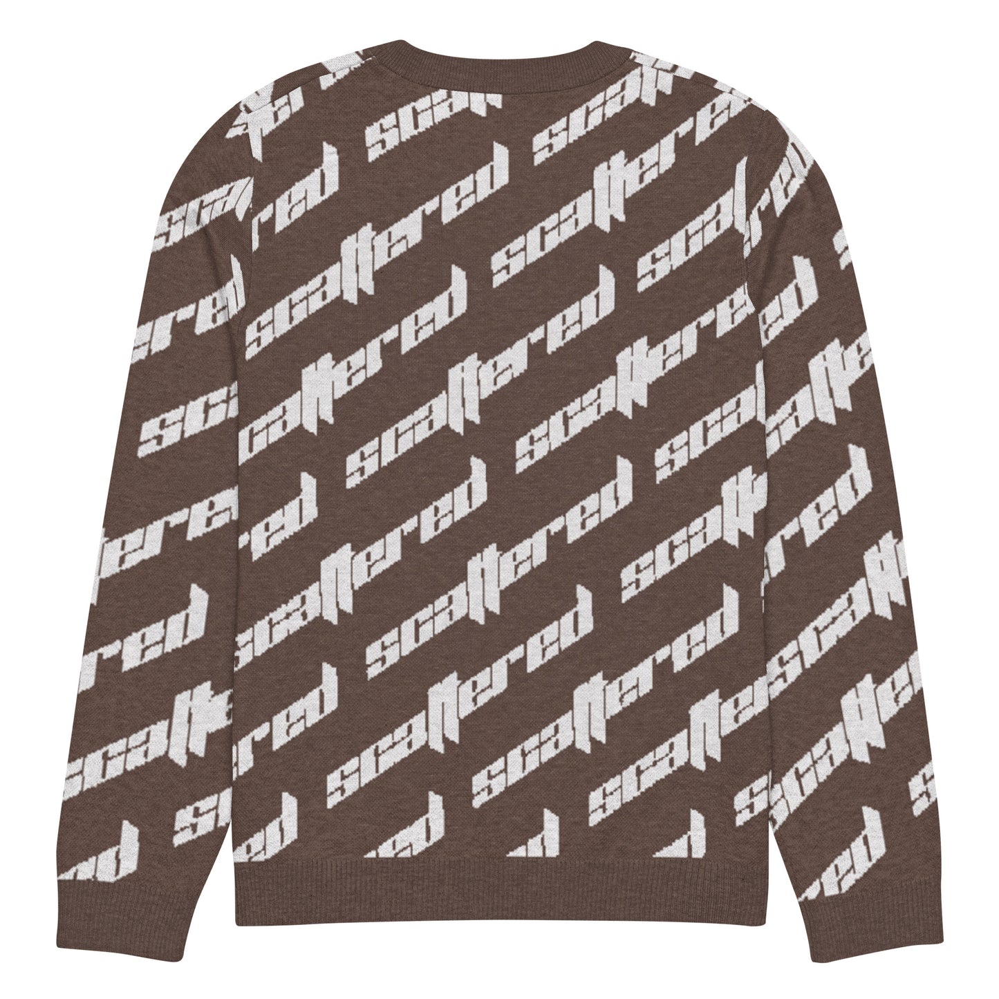 Brown Scattered Logo Knitted Crewneck Sweater