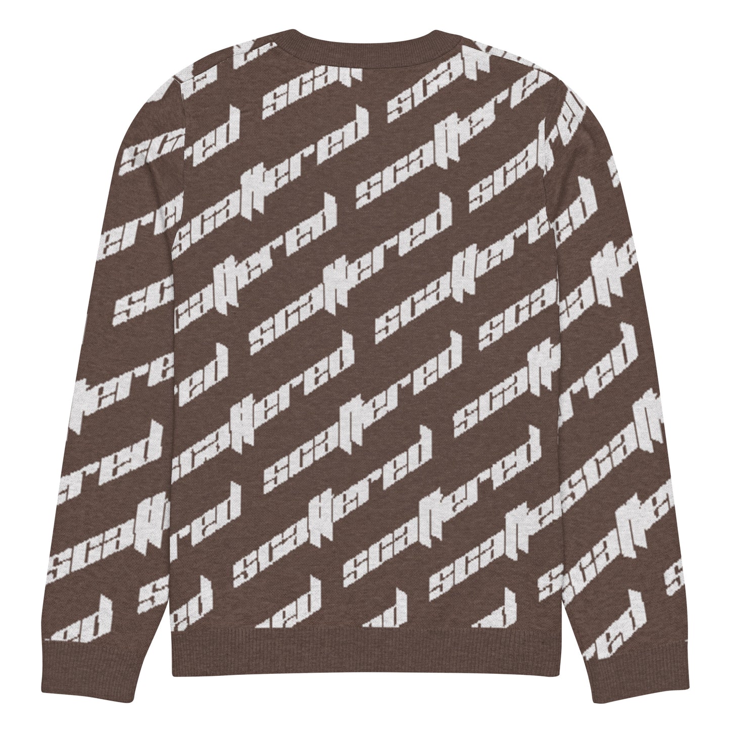 Brown Scattered Logo Knitted Crewneck Sweater