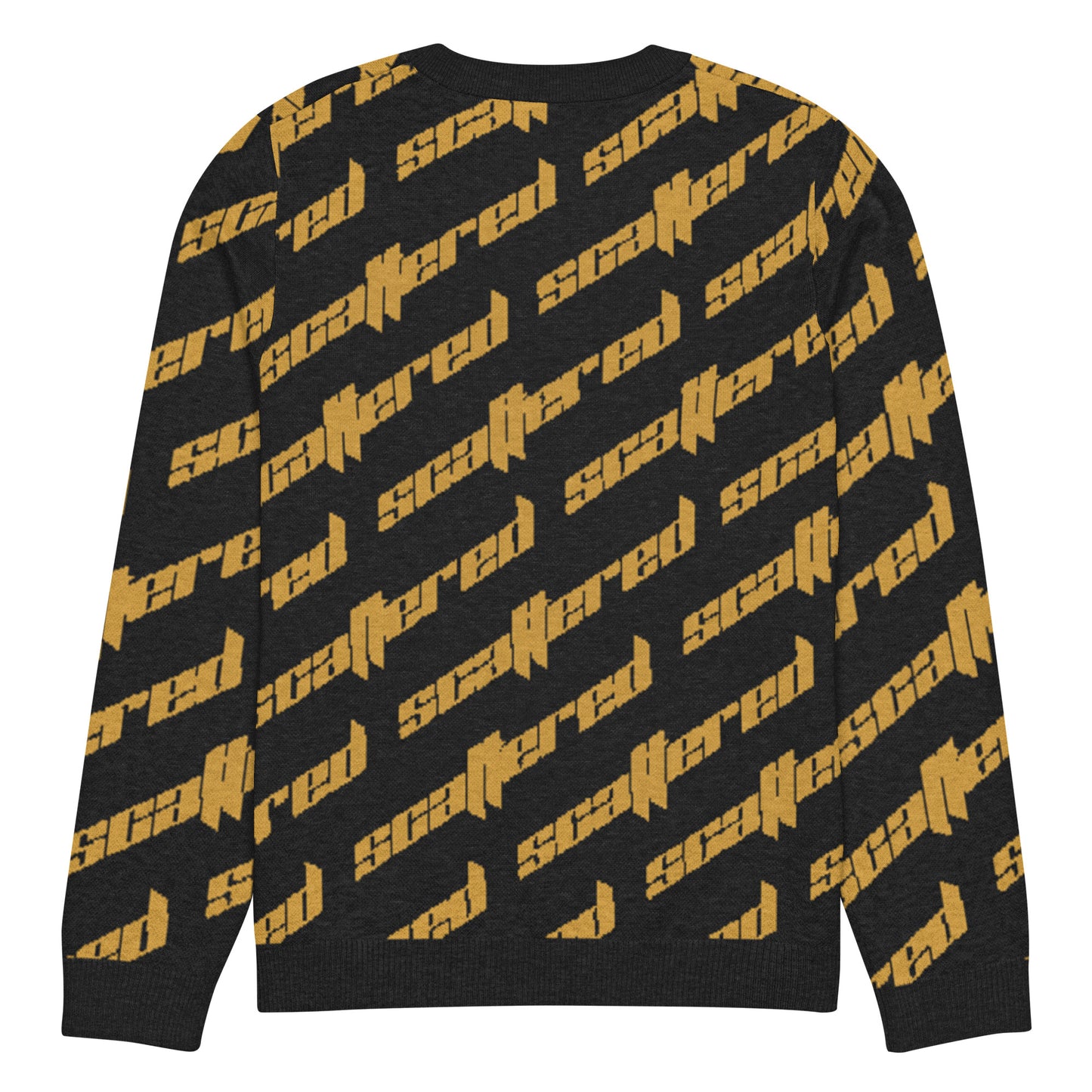 Black/Yellow Scattered Logo Knitted Crewneck Sweater